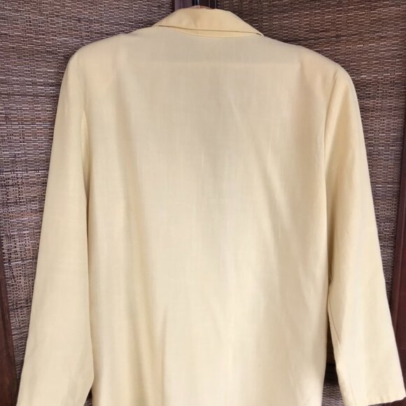 Bobbie Brooks Butter Yellow Blazer: Vintage 80s Oversized Unlined Jacket, Size M - Picture 11 of 12